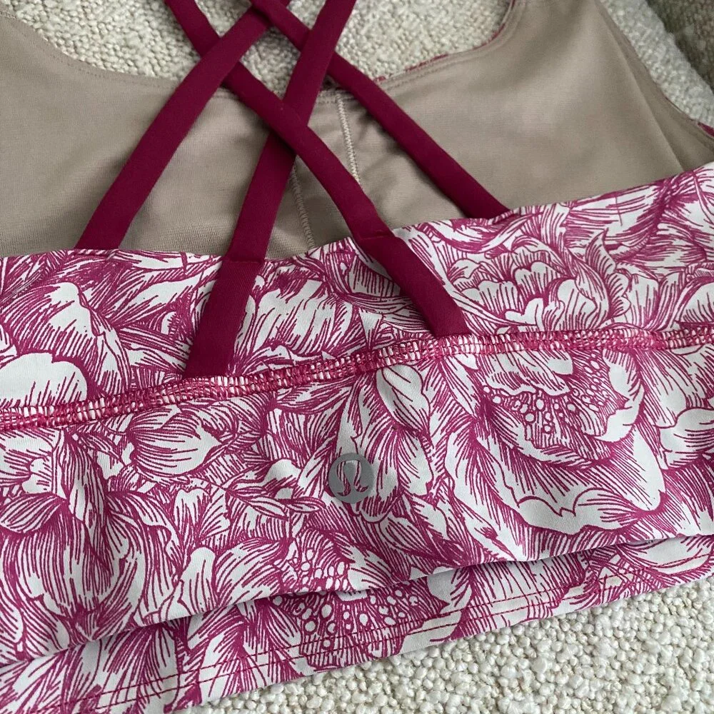 lululemon | Floral Bloom White Star Ruby Energy Bra *Long Line